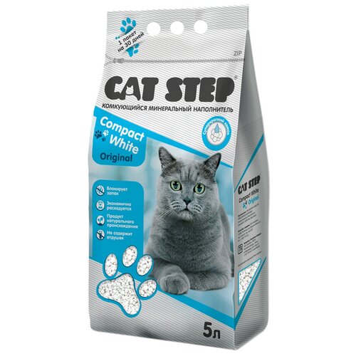 Комкующийся наполнитель Cat Step Compact White Original, 5л, 1 шт. фотография