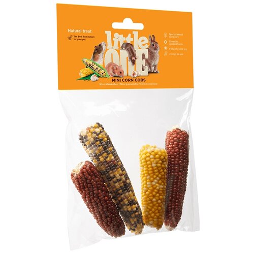 Лакомство для кроликов Little One Mini corn cobs, 130 г купить за 620 руб, фото