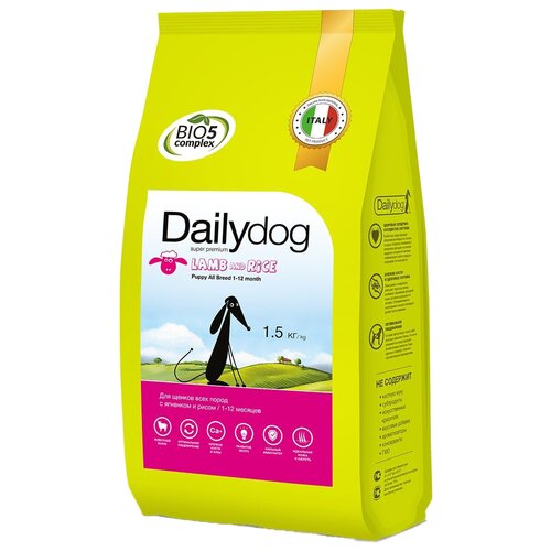 Сухой корм для щенков DailyDog ягненок, с рисом 1 уп. х 1 шт. х 1500 г фотография