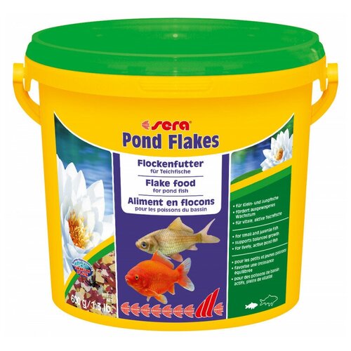 Сухой корм  для  рыб Sera Pond Flakes, 3.8 л, 600 г фотография