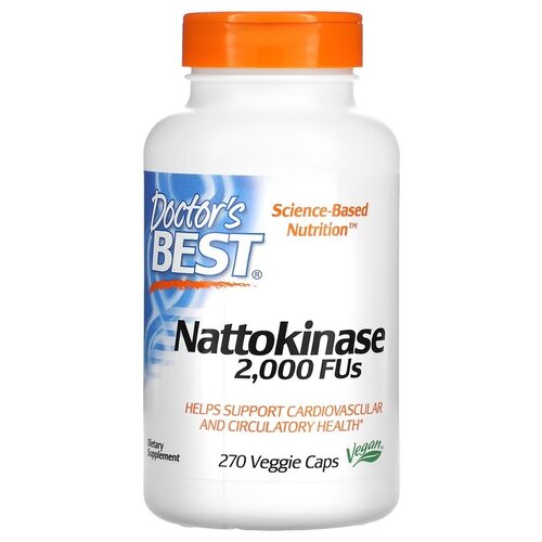 Капсулы Doctor's Best Nattokinase вег., 160 г, 2000 FUs , 270 шт. купить за 8389 руб, фото