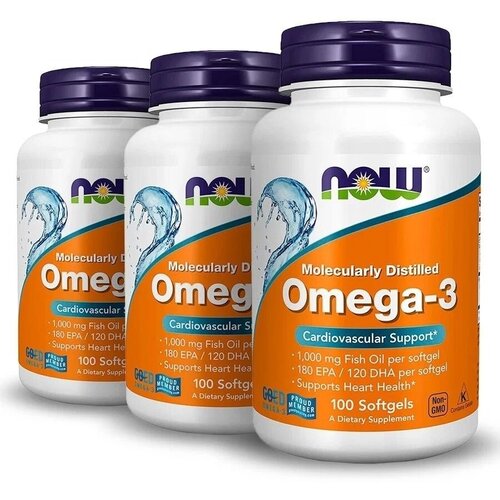 Omega-3 капс., 1000 мг, 450 г, 100 шт., 3 уп. фотография