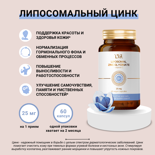 Liposomal Zinc Glycinate + Vitamin C, Липосомальный Цинк фотография