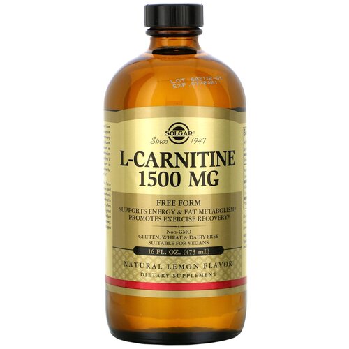 Solgar L-Carnitine фл., 1500 мг, 473 мл, лимон фотография