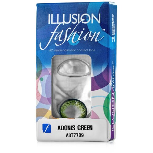 Контактные линзы ILLUSION Fashion Adonis, 2 шт., R 8,6, D 0, green фотография