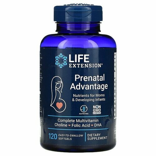 Life Extension Life Extention Prenatal Advantage (Витамины для беременных) 120 легко проглатываемых капсул фотография