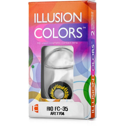 Контактные линзы ILLUSION Сolors Rio, 2 шт., R 8,6, D 0, fc-35 купить за 800 руб, фото