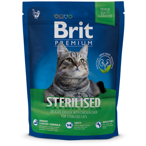 Brit Premium adult cat sterilised chicken производство Россия, Брит 2 кг фотография