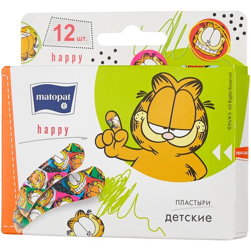 Matopat Happy пластырь защитный, 12 шт. разноцветный фотография