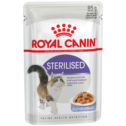 корм для стерилизованных кошек Royal Canin Sterilised 2 шт. х 85 г (кусочки в желе) купить за 405 руб, фото