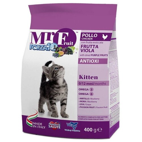 Корм FORZA10 Mr. Fruit Kitten для котят, с курицей и фруктами, 400 г фотография