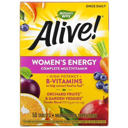 Таблетки Nature's Way Alive! Women's Energy Мультивитамины, 150 г, 150 мл, 50 шт. фотография