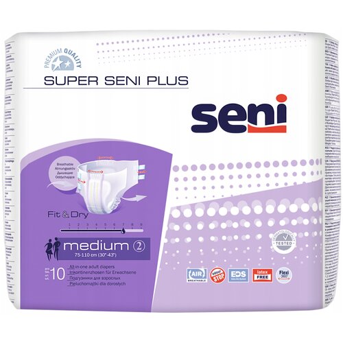 Подгузники для взрослых Super Seni plus medium (обхват 75-110 см) 10 шт. купить за 1231 руб, фото