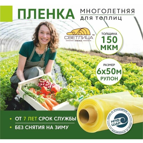 Пленка для теплиц и парников Светлица 6x50 м, рулон 200 мкм , парниковая, многолетняя фотография