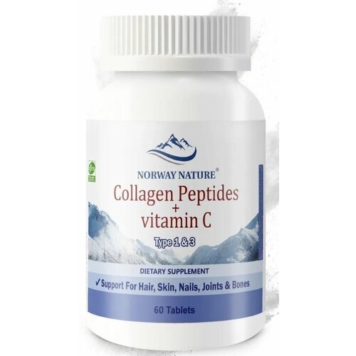 Norway Nature Collagen Peptides + Vitamin C (Type 1 & 3) 60 таблеток (Norway Nature) фотография