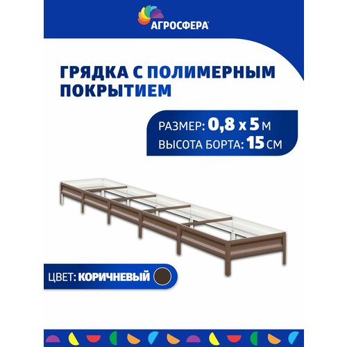 Грядка оцинкованная с полимерным покрытием 0,8 х 5 м, Н: 15 см купить за 3460 руб, фото