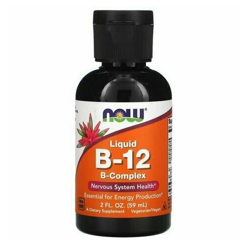 Витамин B12 NOW B-12 Liquid B-Complex 2 OZ / Нау Б-12 Жидкий Б-комплекс 59 мл фотография