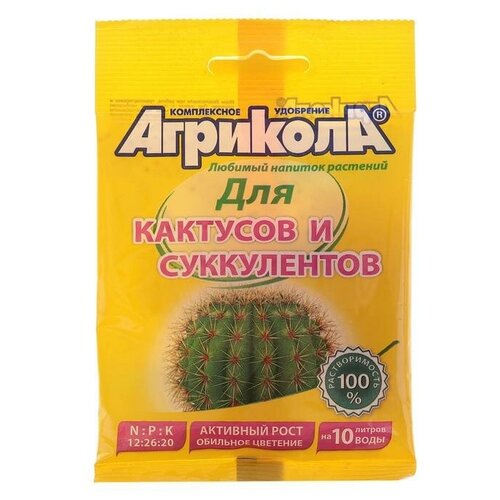 Удобрение Агрикола для кактусов и суккулентов, 10 л, 20 г, 1 уп. купить за 63 руб, фото