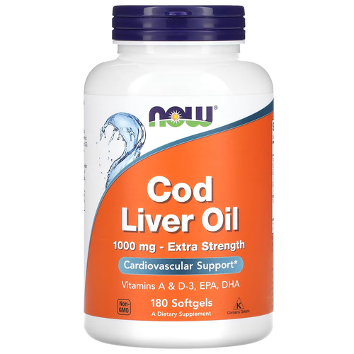 Cod Liver Oil капс., 1000 мг, 250 мл, 380 г, 180 шт. фотография