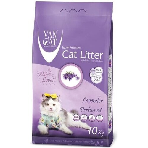 Комкующийся наполнитель Vancat VAN CAT Lavender для кошачьих туалетов без пыли с ароматом лаванды 5 кг фотография