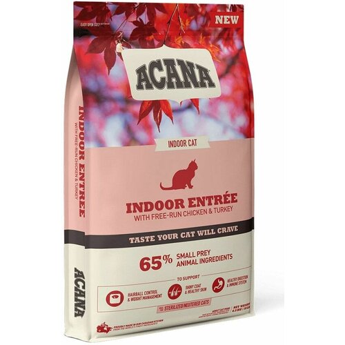 Корм сухой ACANA 4,5 кг Indoor Entree для кошек, птица (курица, индейка, сельдь) фотография