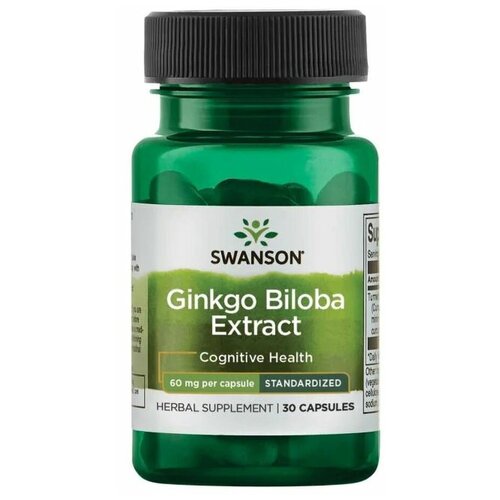 Ginkgo Biloba Extract - Standardized 60 mg 30 Caps фотография