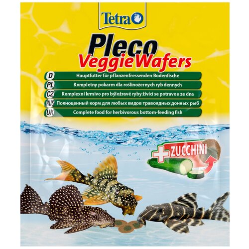 Сухой корм  для  рыб Tetra Pleco Veggie Wafers, 20 мл, 15 г фотография