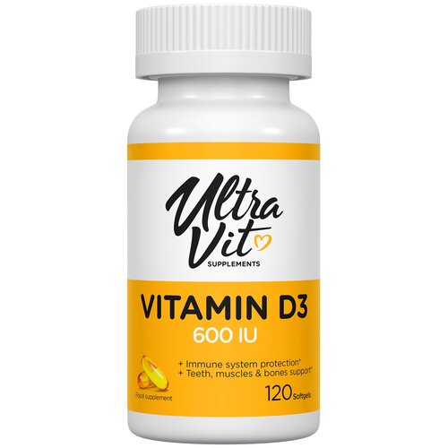 UltraVit Vitamin D3 капс., 600 МЕ, 90 г, 120 шт. фотография