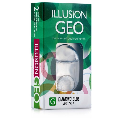 Контактные линзы ILLUSION Geo Diamond, 2 шт., R 8,6, D -1,5, grey фотография