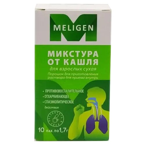 Микстура от кашля для взрослых сухая пор., 1.7 г, 10 шт. купить за 107 руб, фото