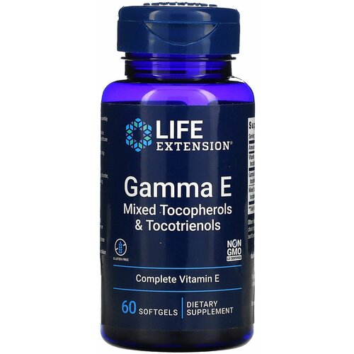 Life Extension Gamma E Mixed Tocopherols & Tocotrienols (Гамма-Е Смешанные токоферолы и токотриенолы) 60 капсул фотография