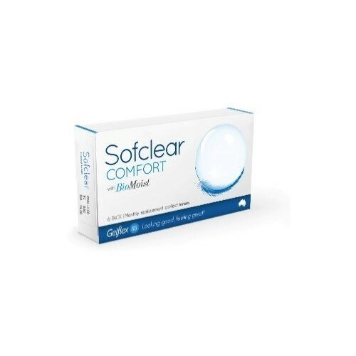 Контактные линзы Gelflex Sofclear Comfort with BioMoist, 3 шт., R 8,6, D -3, бесцветный, 1 уп. фотография