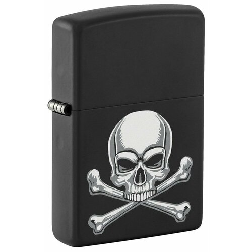 Зажигалка ZIPPO с покрытием Black Matte, латунь/сталь, серебристая, 38x13x57 мм купить за 4687 руб, фото