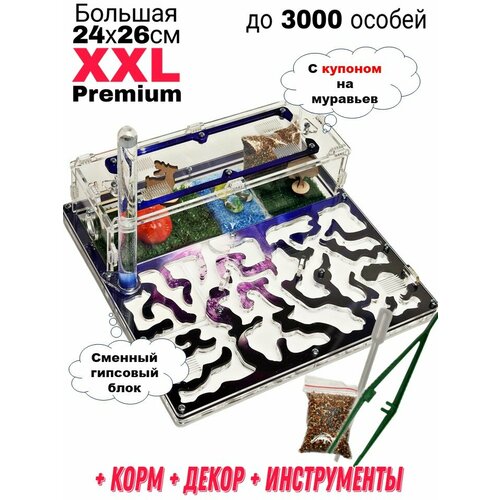 Большая муравьиная ферма XXL Premium 24*26см Полный комплект Космос фотография