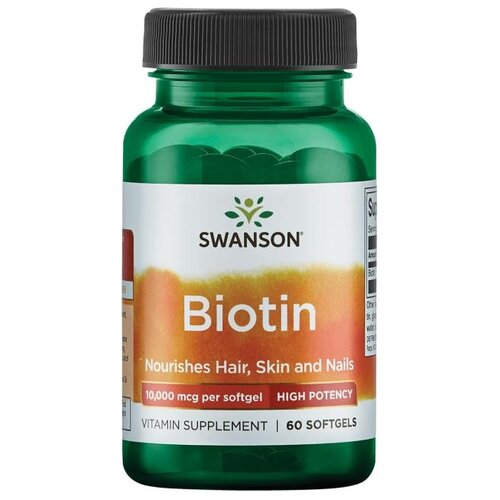 Biotin, 10000 мкг, 90 г, 60 шт. фотография