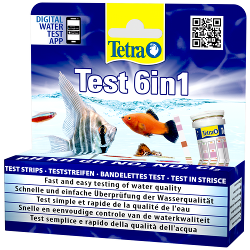 Tetra Test 6в1 тесты для аквариумной воды, 25 шт., 15 г, набор фотография