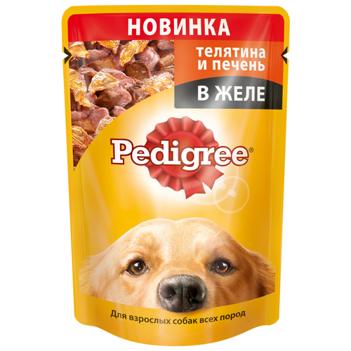 Влажный корм для собак Pedigree телятина, печень 1 уп. х 2 шт. х 85 г фотография