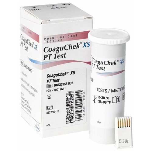 Тест-полоски CoaguChek XS PT test PST 24 штуки фотография