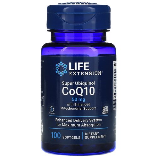 Капсулы Life Extension Super Ubiquinol CoQ10 with Enhanced Mitochondrial Support, 80 г, 50 мг, 100 шт. фотография