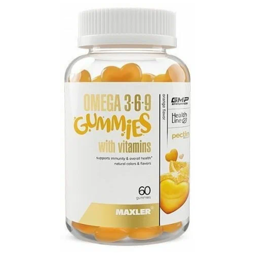 MAXLER Omega 3-6-9  жев. пастилки, 200 г, 60 шт., апельсин фотография