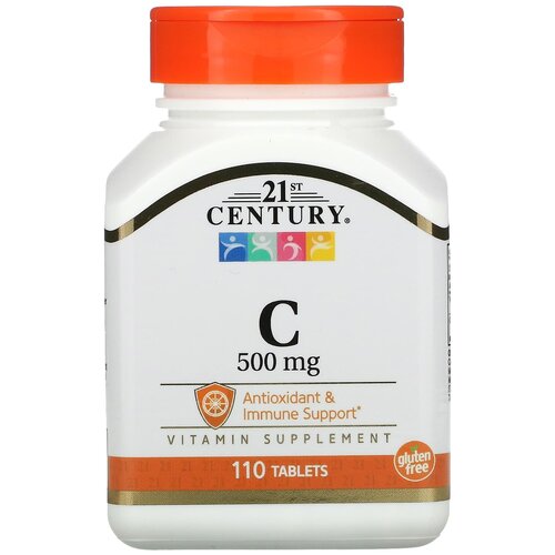 Таблетки 21st Century Vitamin C 500 мг, 140 г, 110 шт. фотография