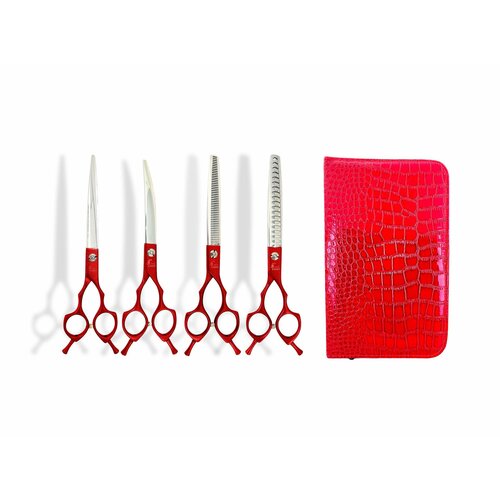 Набор профессиональных ножниц для груминга собак животных TUKKO Style LOLIPOP Set GARNET купить за 20590 руб, фото