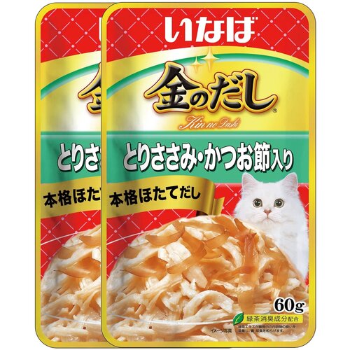 Влажный корм для кошек Inaba Kinnodashi Куриное филе с кацуобуси 60г х 2шт. фотография