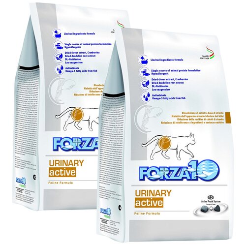 FORZA10 CAT URINARY ACTIVE для взрослых кошек при мочекаменной болезни (1,5 + 1,5 кг) фотография