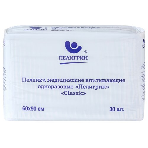 Пеленки Пелигрин Classic, 60 х 90 см, 30 шт. купить за 1060 руб, фото