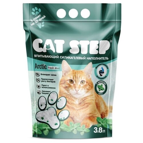 Впитывающий наполнитель Cat Step Arctic Fresh Mint, 3.8л, 1 шт. фотография