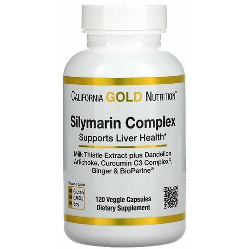 California Gold Nutrition Silymarin Complex (Здоровье Печени) 300 мг 120 капсул (California Gold Nutrition) фотография