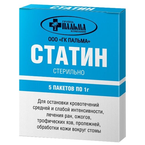 Статин пор. д/нар. прим., 1 г, 5 шт., 2 уп. купить за 884 руб, фото