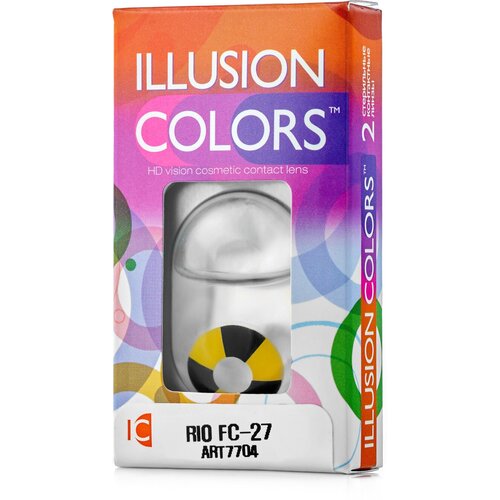 Контактные линзы ILLUSION Сolors Rio, 2 шт., R 8,6, D 0, fc-27 купить за 652 руб, фото