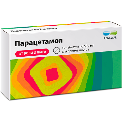 Парацетамол Реневал таб., 500 мг, 10 шт. купить за 42 руб, фото